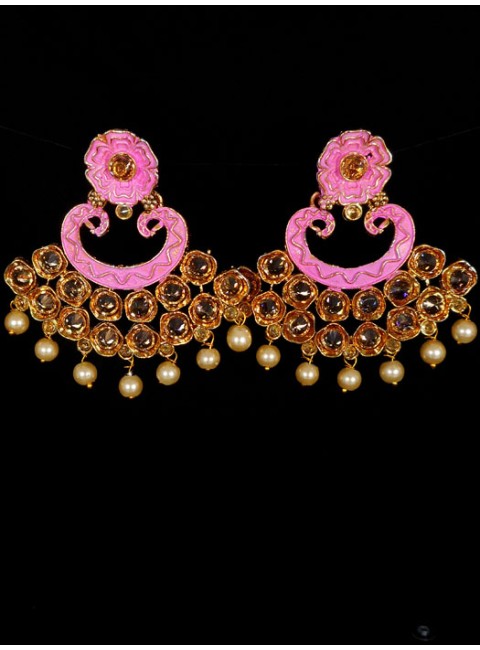 Reverse Ad Earrings With Meenakari Work